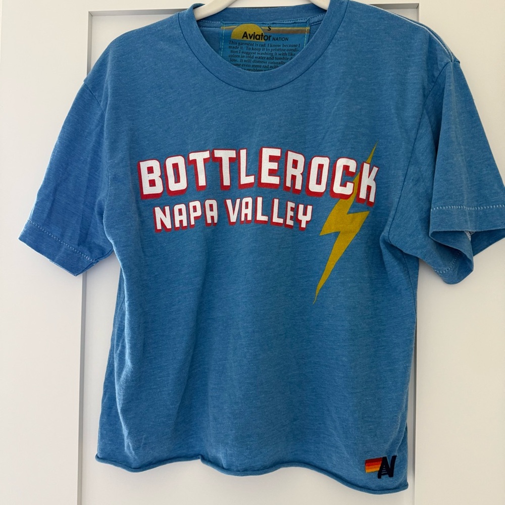 Aviator Nation 2023 Blue Bottlerock Tee Small